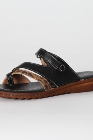 Relax Shoes Sandaler. Style: 319-034. Black / Leopard. SALE: 399,